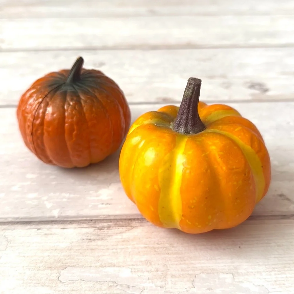 Mini Pumpkins Home Fall Halloween Thanksgiving Decor Set of 2